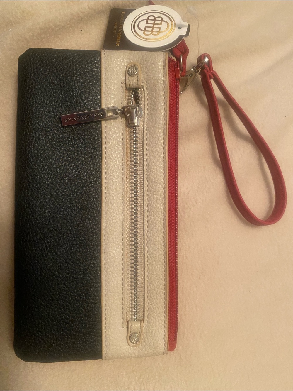 Dana Bachman Colorblock Wristlet Wallet - Black, Cream & Red NWT